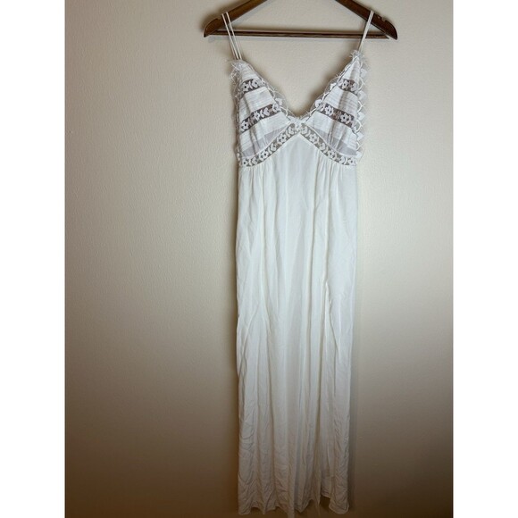 For Love and Lemons Lovebird Maxi Gown Dress Slip Lace White Small Bridal - Picture 4 of 10